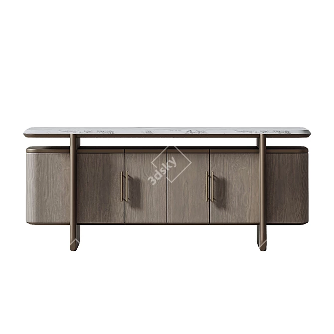 Opulent Modern Art Deco Sideboard 3D model image 2