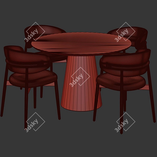 Elegant Modern Dinning Chair Set 3D model image 6