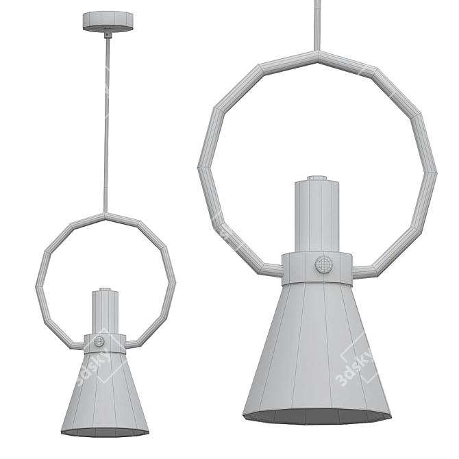 Sleek Pendant Light Fixture 3D model image 5