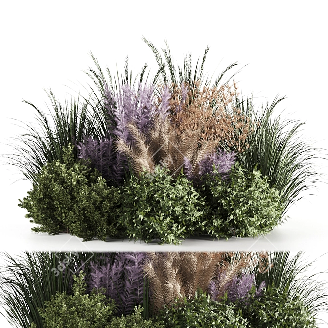 High-Quality Bush Set 06 3D model image 1