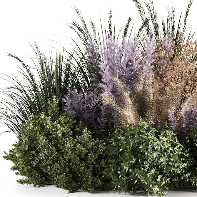 High-Quality Bush Set 06 3D model image 3