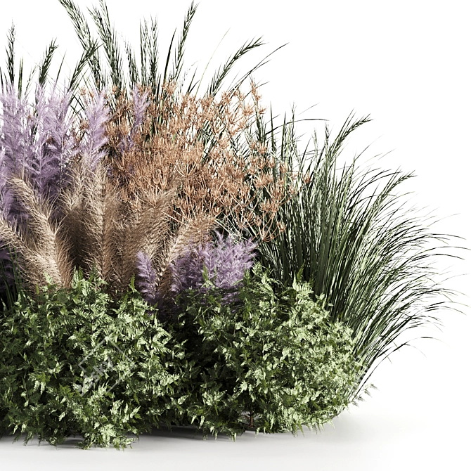 High-Quality Bush Set 06 3D model image 4