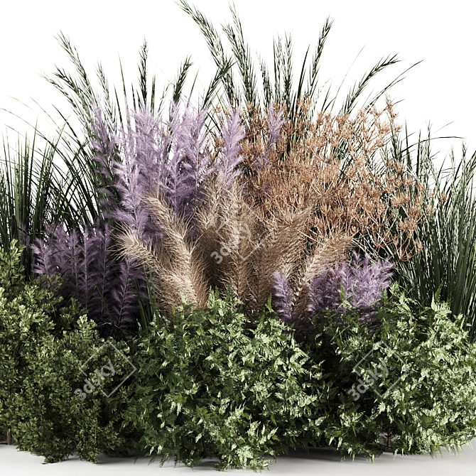 High-Quality Bush Set 06 3D model image 6