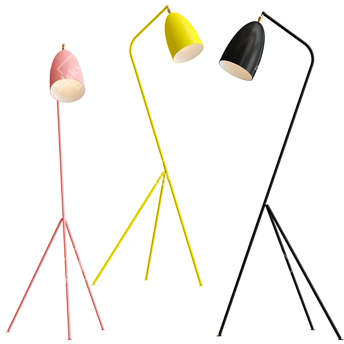 Colorful Contemporary Standing LED Lamp 3D model image 1