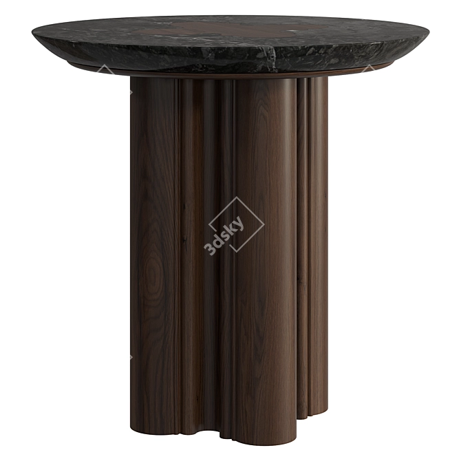 Modern Oak Cathedral Side Table 3D model image 1