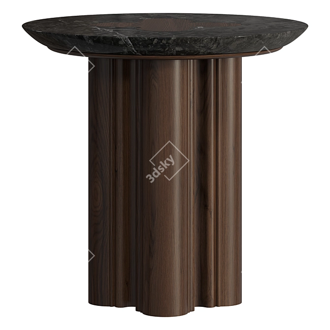 Modern Oak Cathedral Side Table 3D model image 3