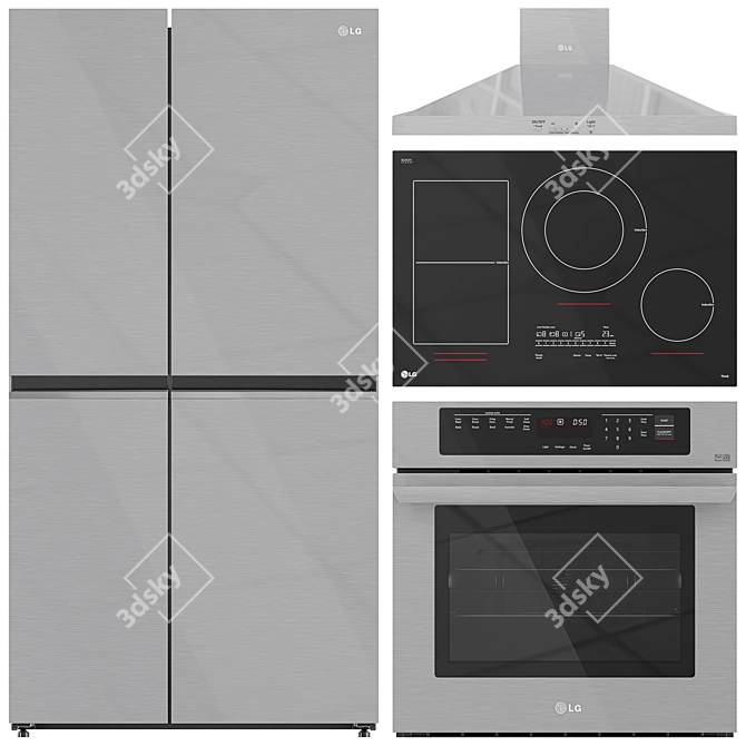 LG Kitchen Appliance Collection Set 3D model image 2