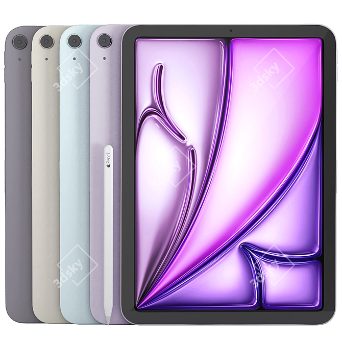 Sleek iPad Air 3D Model 3D model image 1