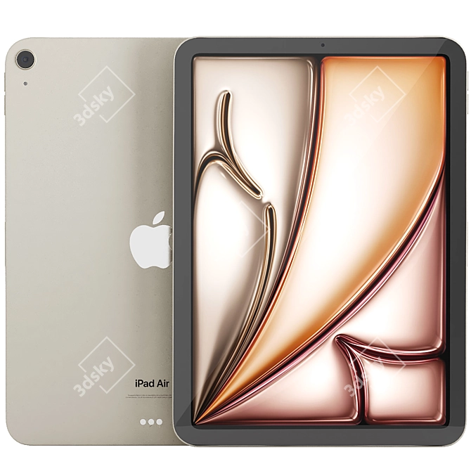 Sleek iPad Air 3D Model 3D model image 2