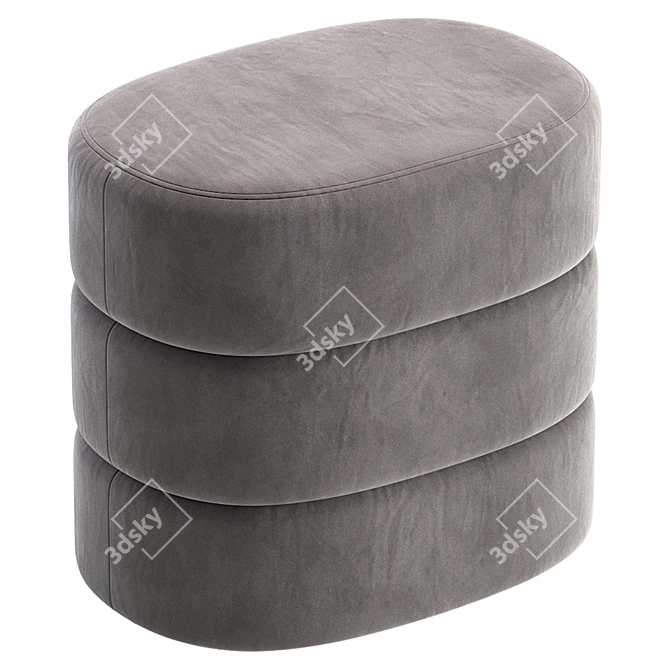 Elegant Beige Pouf Boguslav 3D model image 2