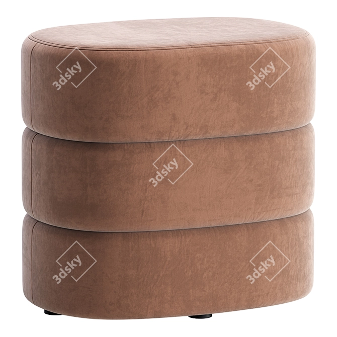 Elegant Beige Pouf Boguslav 3D model image 5