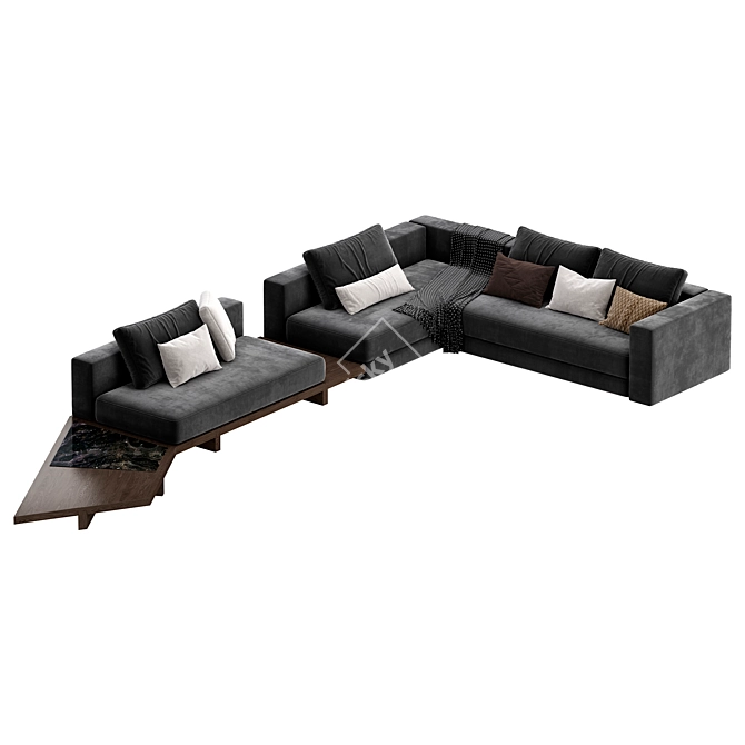 Sleek View Modular Sofa Design 3D model image 2