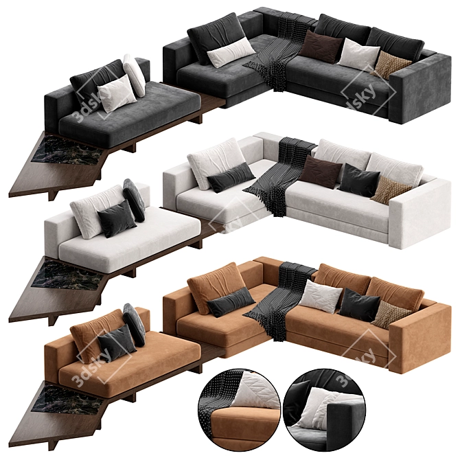 Sleek View Modular Sofa Design 3D model image 3