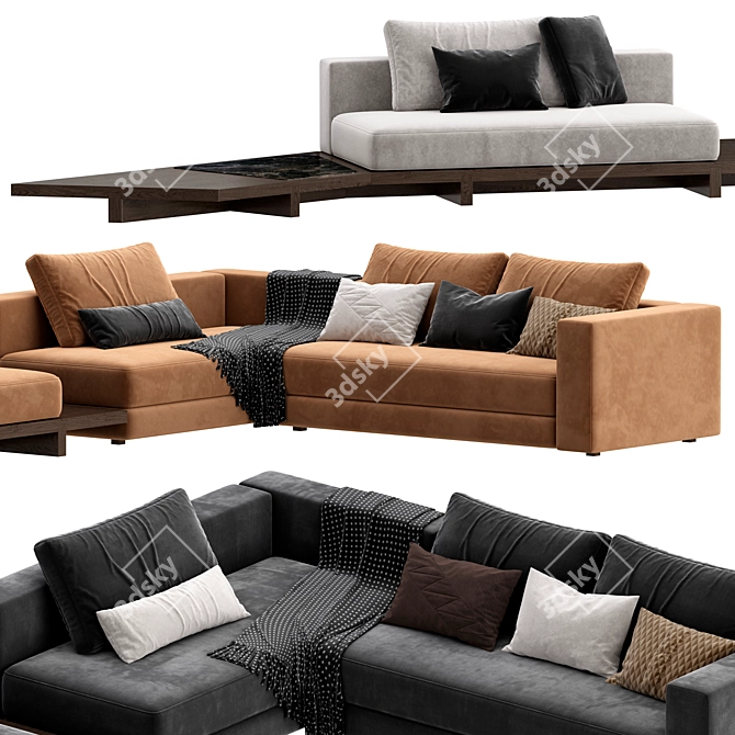 Sleek View Modular Sofa Design 3D model image 4