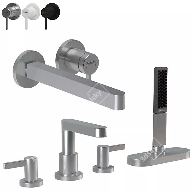 HANSGROHE FINORIS Faucets Set 3D model image 5