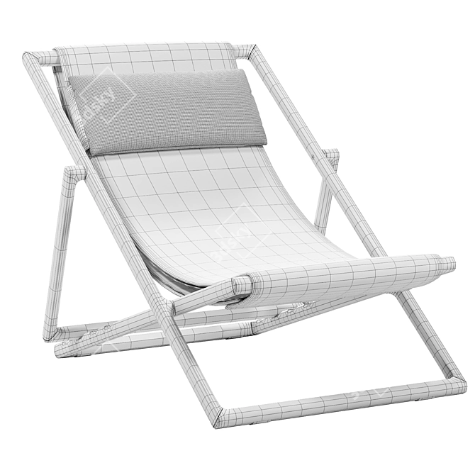 Portofino Folding Deck Chair, Brio Fabric 3D model image 5