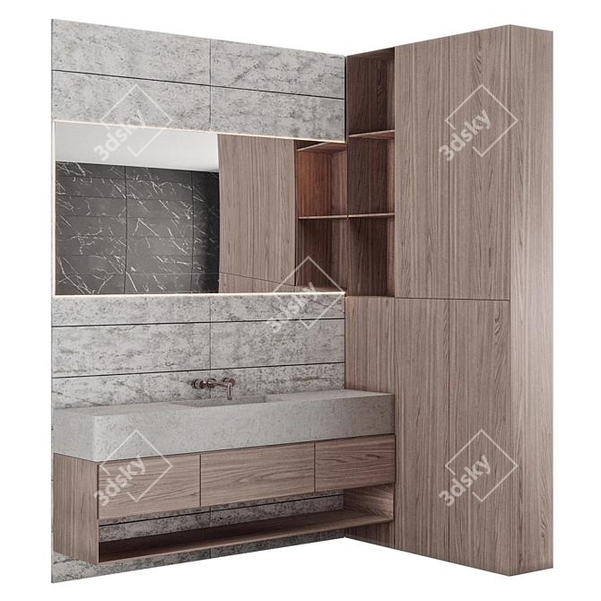 Modern Bathroom Furniture Set 17 3D model image 1