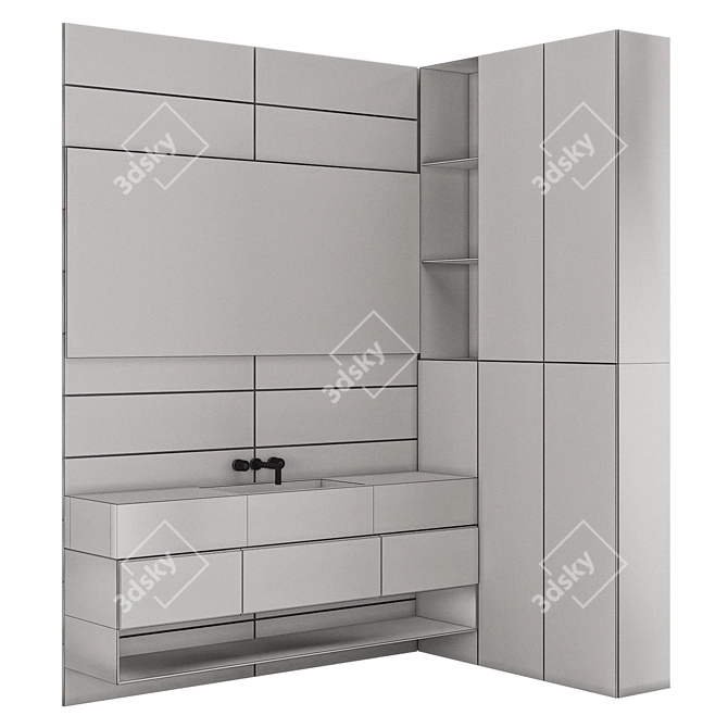 Modern Bathroom Furniture Set 17 3D model image 3