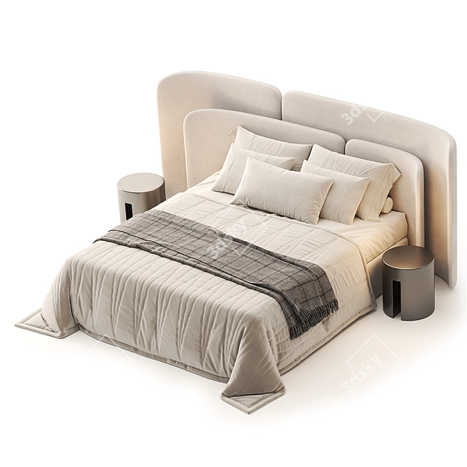 Sleek Lauren Bed 3D Model 3D model image 2