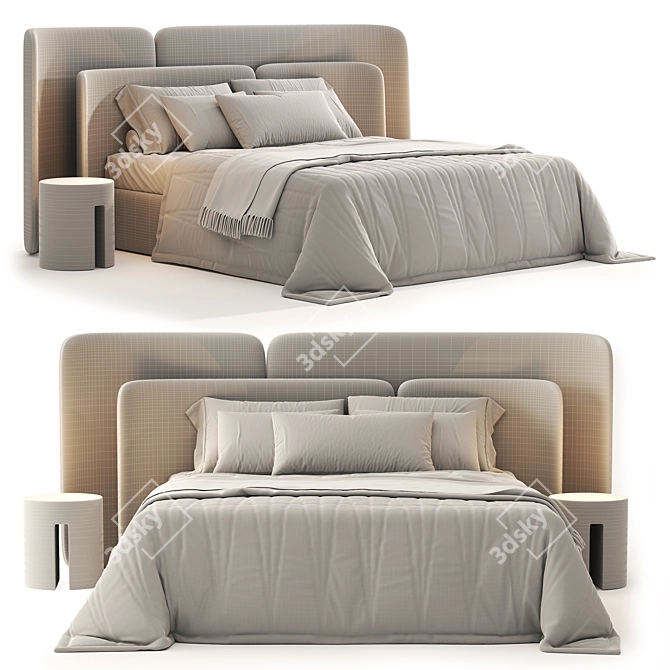 Sleek Lauren Bed 3D Model 3D model image 4