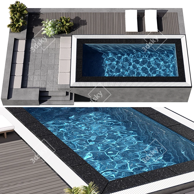 Modern Pool Design No.118 3D model image 2