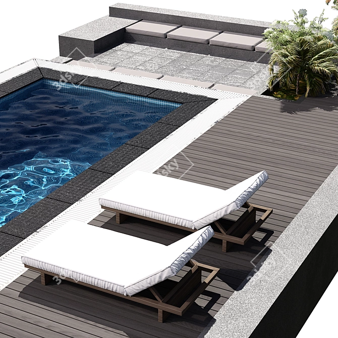 Modern Pool Design No.118 3D model image 4