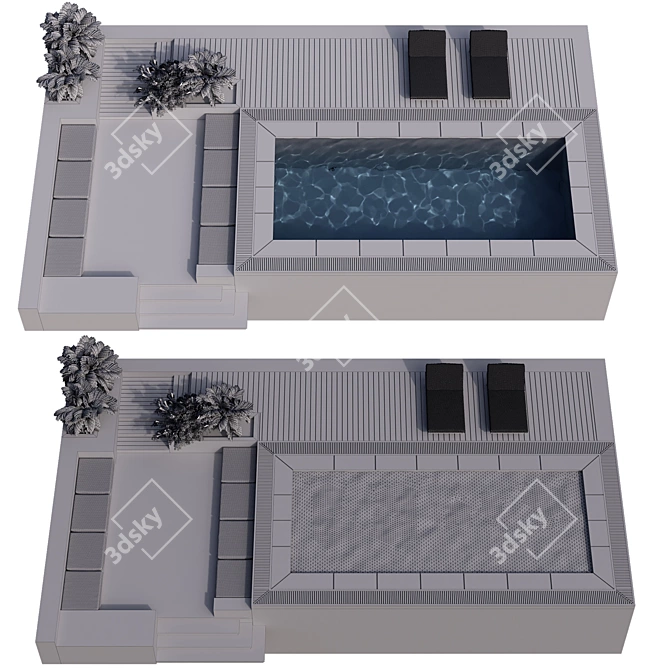 Modern Pool Design No.118 3D model image 5