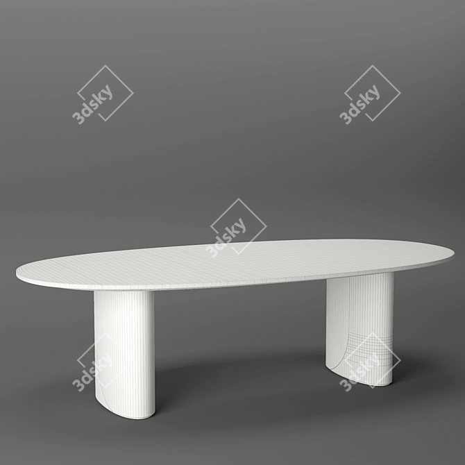 Abstract Contemporary Oval Mahogany Dining 3D model image 4