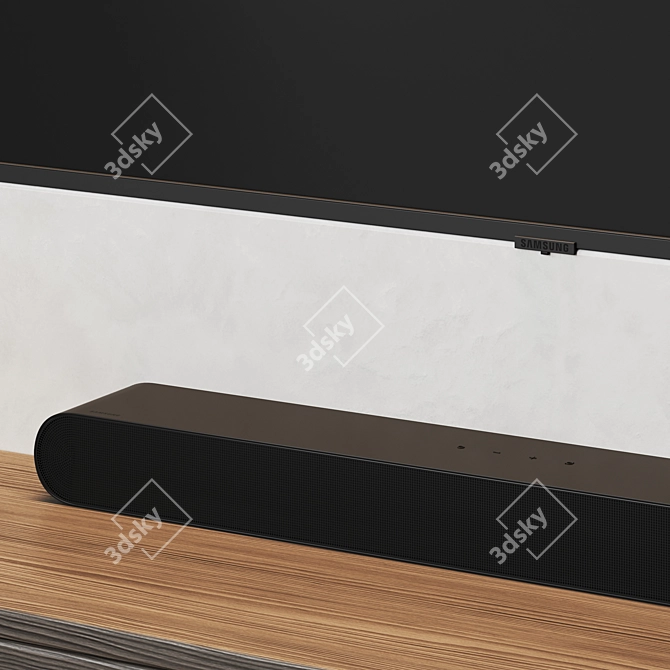 Modern TV Wall with Dressing Table 3D model image 4