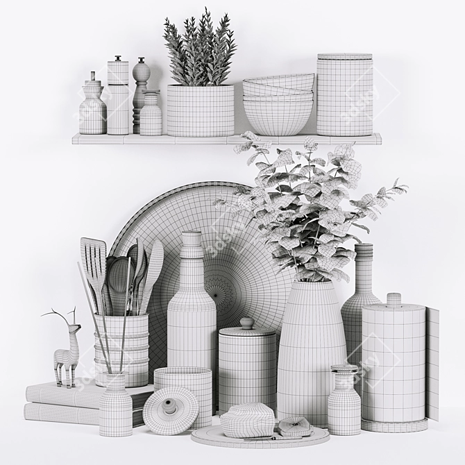  Kitchen Decorative Set 078 3D model image 6