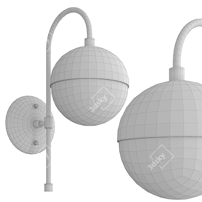 Elegant Ball Wall Sconce Light 3D model image 3