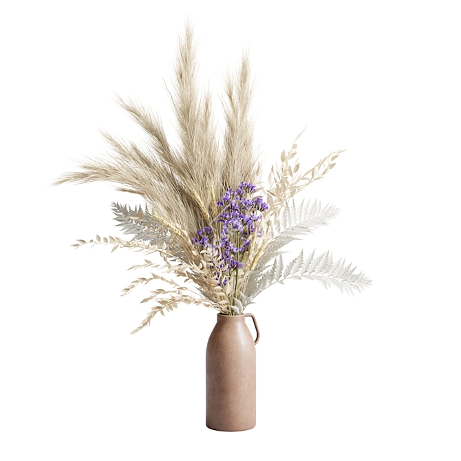 Diverse Plant Arrangement Vase 3D model image 2