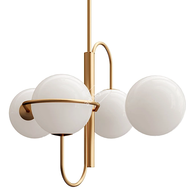 Opal Pendant Light Brass Finish 3D model image 1