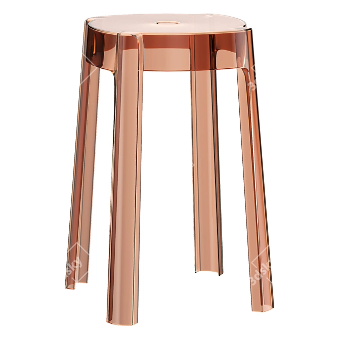 Elegant Transparent Plastic Chair 3D model image 1