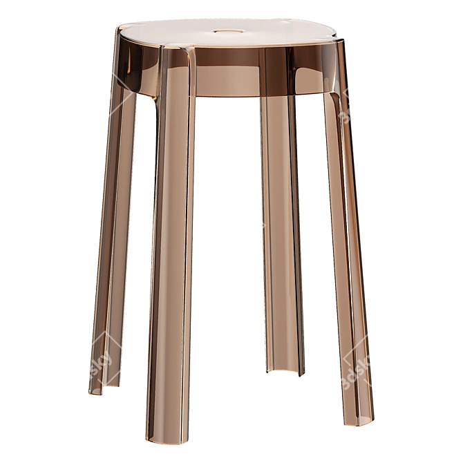 Elegant Transparent Plastic Chair 3D model image 2