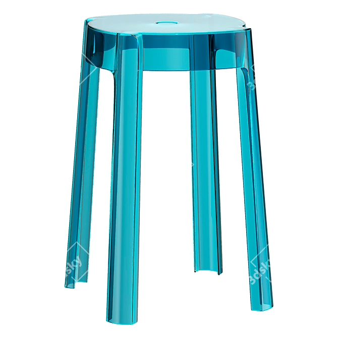 Elegant Transparent Plastic Chair 3D model image 4