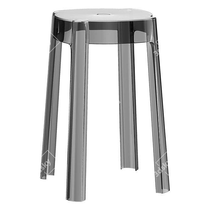 Elegant Transparent Plastic Chair 3D model image 5