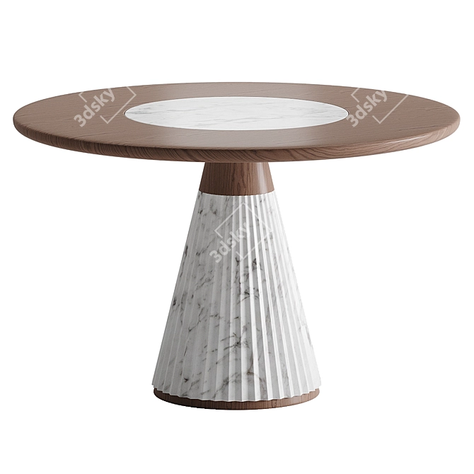 Modern Dining Set 113 Wood/Marble 3D model image 3