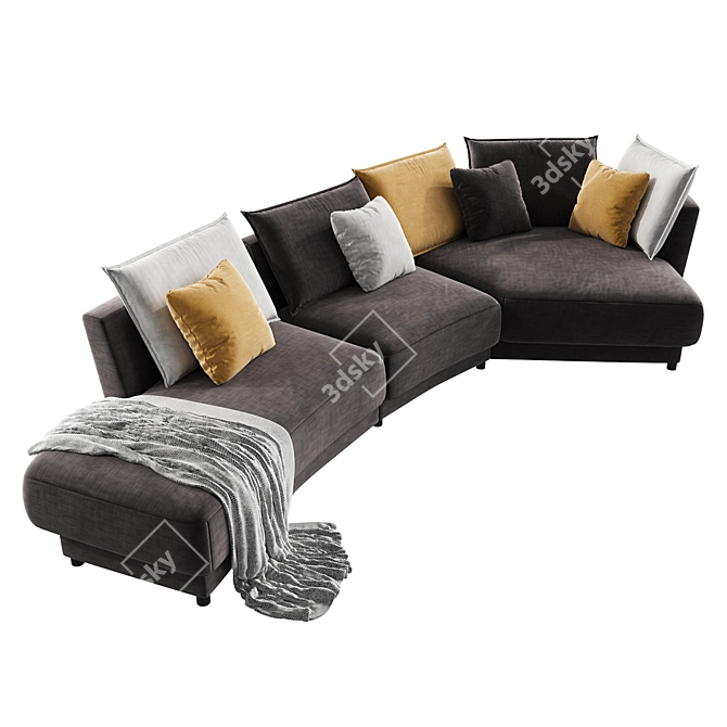 Contemporary Rolf Benz Onda Sofa 3D model image 2