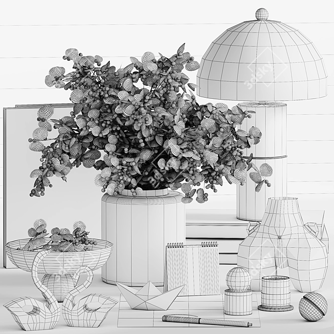 Detailed Decorative 3D Model Set 3D model image 6