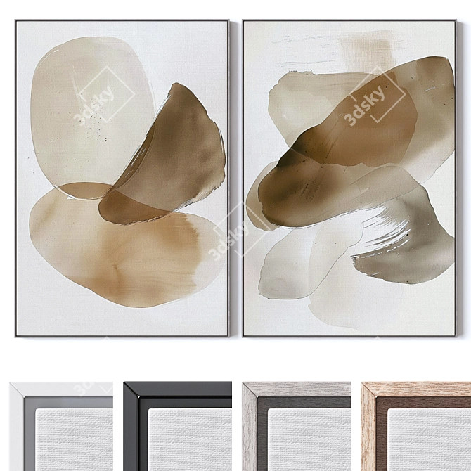 Modern Wall Art Set 3DSMax 3D model image 1