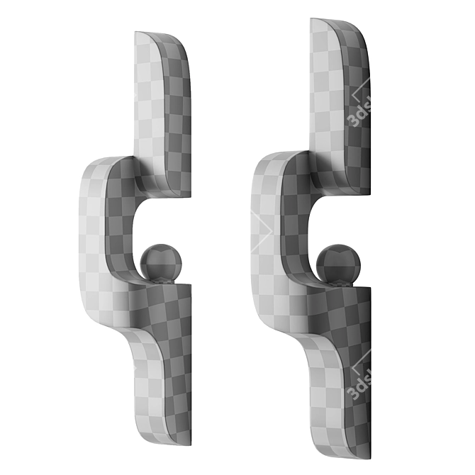 Serpentine Ceramic Wall Sconce 3D model image 5