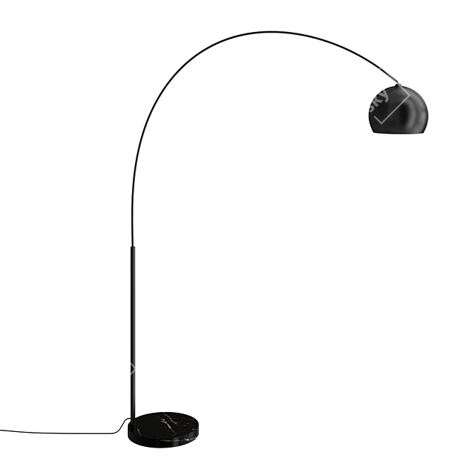 Modern Black Floor Lamp Synergy 3D model image 2