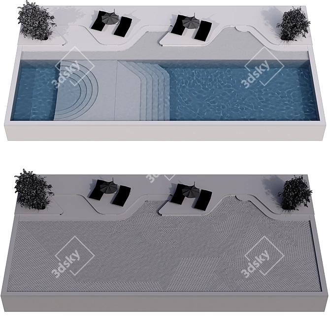 Swimming Pool Model No.115 3D model image 6