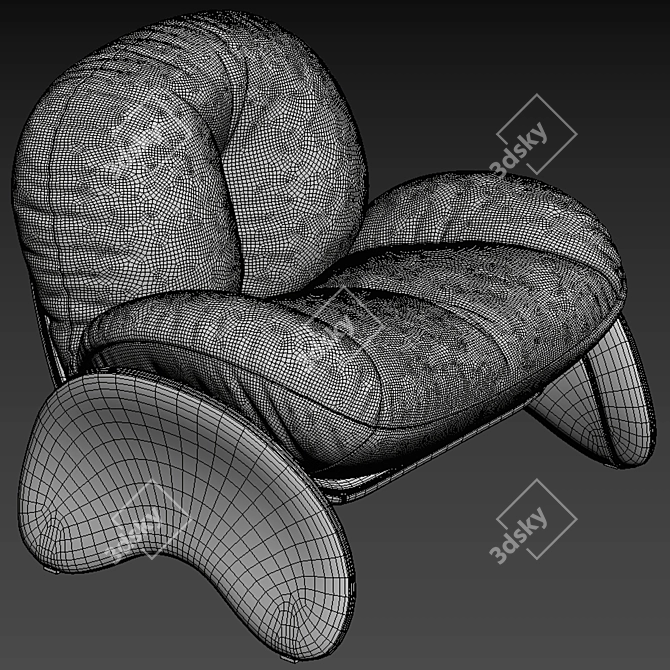 Italian Luxury Poltrona Frau Armchair 3D model image 3