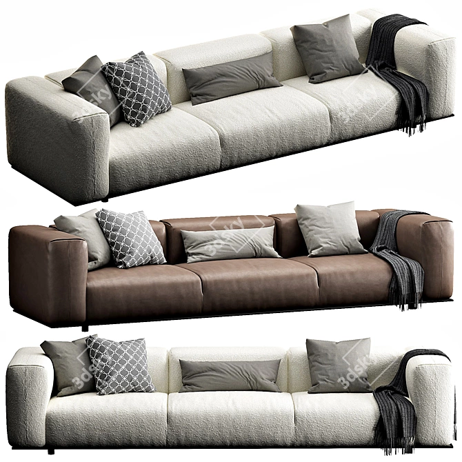 Elegant B&B Italia Sofa 3D model image 5