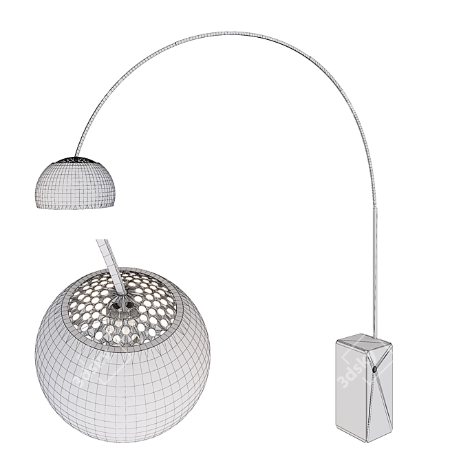 Elegant Arco LED Floor Lamp 3D model image 5