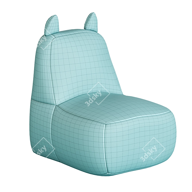 Cozy Cat Children's Pouffe 3D model image 5