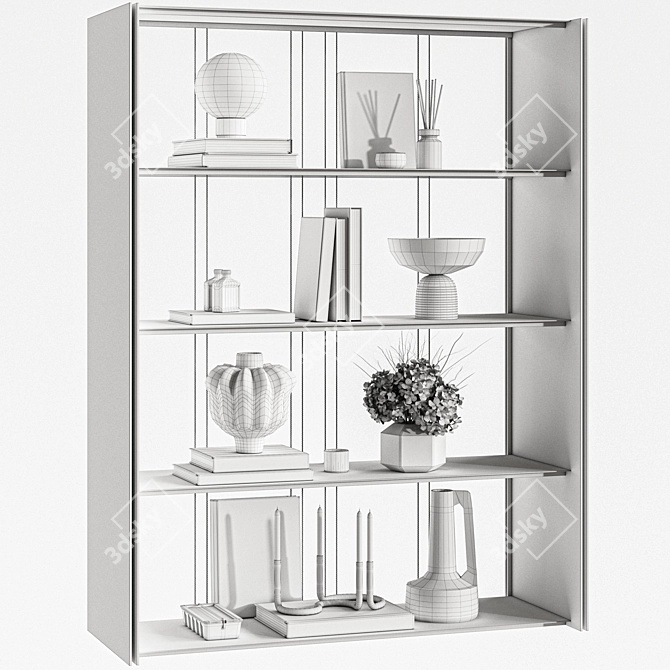 Mirrored Shelf Accessory Set 3D model image 7