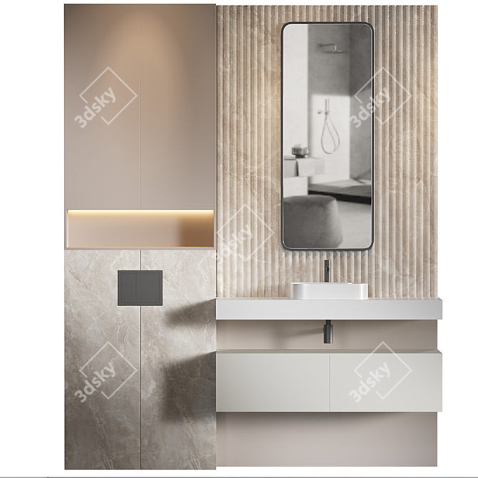  Modern Bathroom Furniture Set 3D model image 1